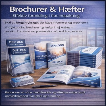 Brochurer & H�fter &ndash; Effektiv formidling i flot indpakning Skal du bruge tryksager, der b�de informerer og imponerer? Vi trykker dine brochurer og h�fter i h�j kvalitet &ndash; perfekt til professionel pr�sentation af produkter, services, arrangementer eller vi