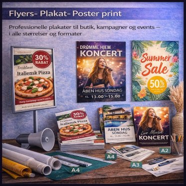 Flyers- Plakat- Poster print Professionelle plakater til butik, kampagner og events &ndash; i alle st�rrelser og formater