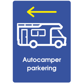 Autocamper parkering - pil venstre