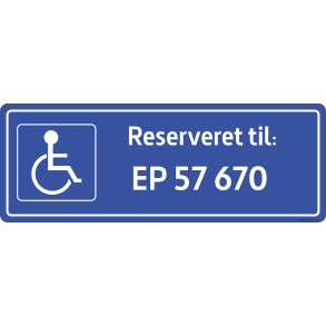 Handicap parkeringsskilt reserveret til