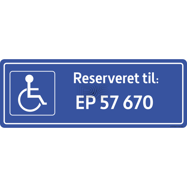 Handicap parkeringsskilt reserveret til