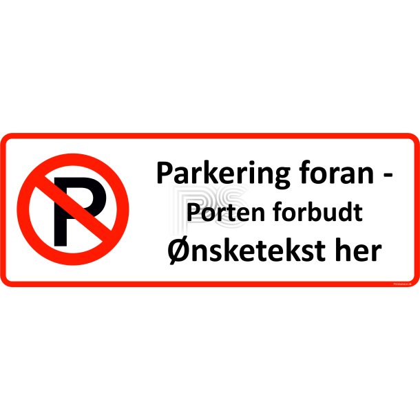 Parkeringsskilt - parkering i indk�rsel