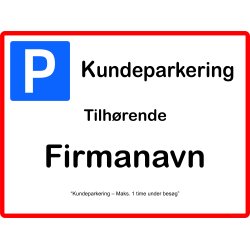 Parkeringsskilt - kundeparkering