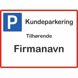 Parkeringsskilt - kundeparkering