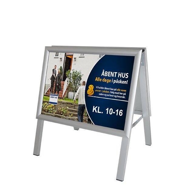 Alu-Line A3 Gadeskilt, horisontal, med klaprammer