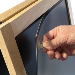 Wooden trskilt med tavle af stl og frontplade