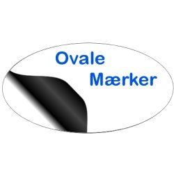 Ovale Klistermrker 53x36mm