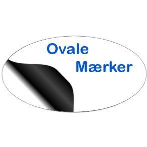 Ovale Klistermrker 53x36mm