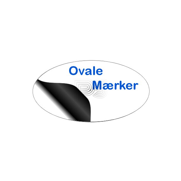 Ovale Klistermærker 53x36mm