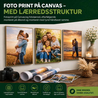 Foto Print p&aring; canvas - med l&aelig;rredsstruktur
