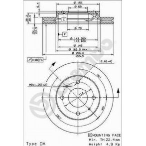 Bremseskive sæt for 256 mm.