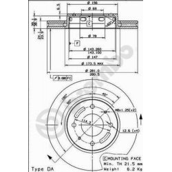Bremseskiver s&aelig;t for 280 mm