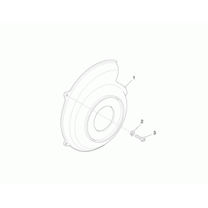 Blæserskjold over svinghjul