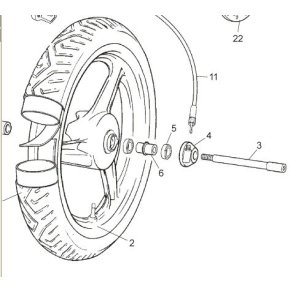 Afstandsstykke mellem forhjulslejer