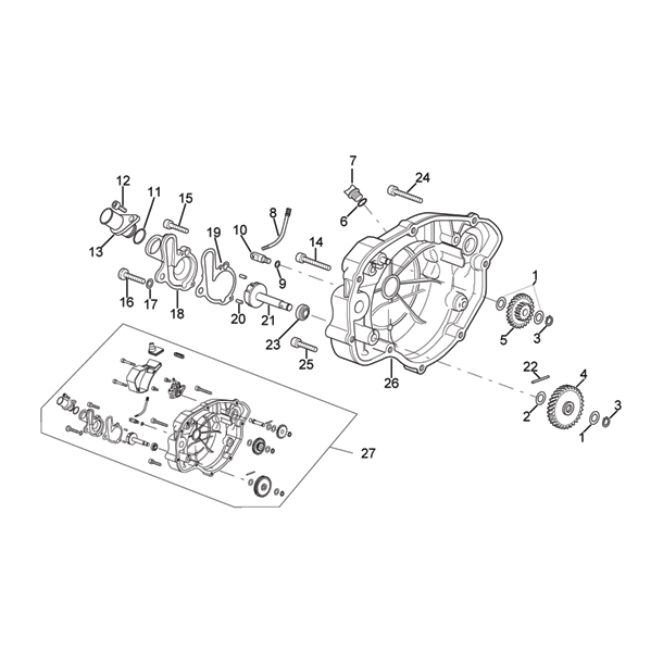 Vandpumpetrkhjul - assy Z=13/24