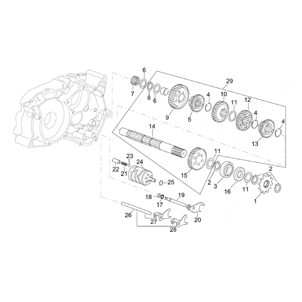 Skiftegaffel 1-3 gear