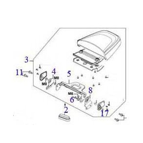 Sæde bagerste del BRUGT Kymco Agility