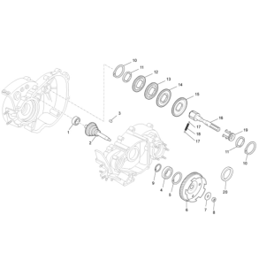 Gearaksel med tandhjul komplet