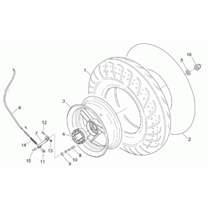 Skive ved bremsenøgle