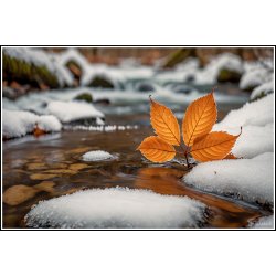 Vinterstemning med Bgeblad ved Vandlbet