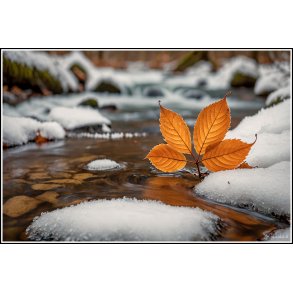 Vinterstemning med Bgeblad ved Vandlbet