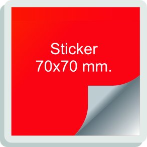 Firkantet Klistermrker 70x70mm