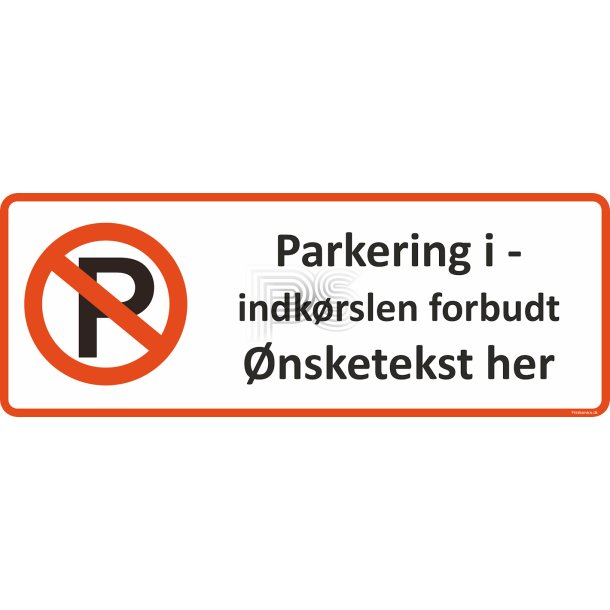 Parkeringsskilt - parkering foran port
