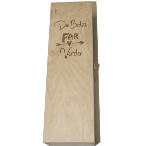 Vinkasse med gravering passer for 75 Cl. flaske