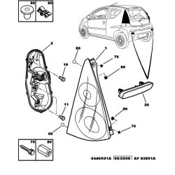 Baglygte fatning venstre
